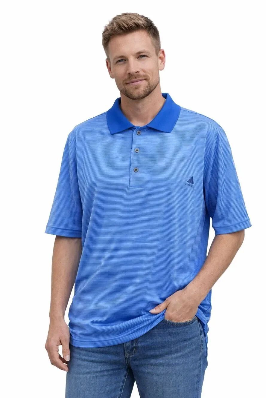 Adidas Climalite Men's Size X-Large Polo Shirt Golf Short Sleeve Blue Striped